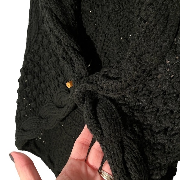 Mud Pie Women’s Crochet Open Front Sweater Cardigan Vest - Picture 3 of 9